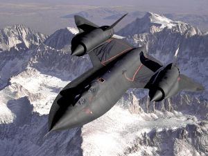 Lockheed SR-71, in the mountains of Sierra Nevada
