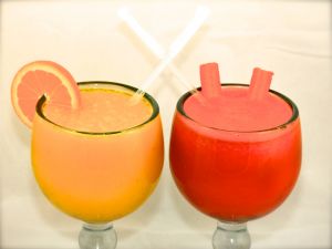 Juices of orange and watermelon