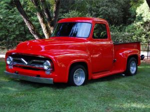 Old red pickup