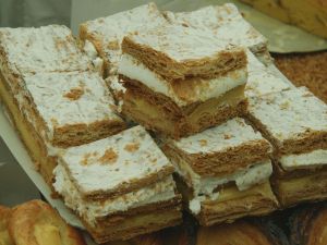 Mille-feuille with cream and custard
