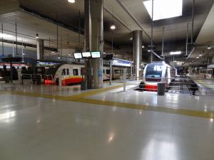 Train platforms of the Intermodal Station (Mallorca, Spain)