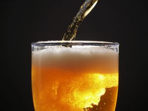 Filling a glass of beer