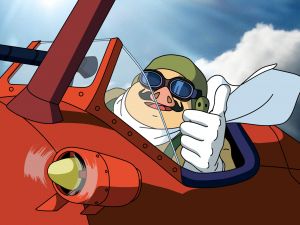 Porco Rosso piloting his plane