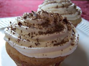 Cream cupcake with chocolate