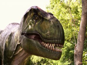Dinosaur showing his sharp teeth