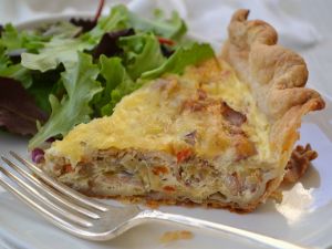 Quiche with salad
