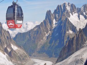 Cable car over Mont Blanc