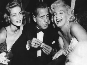 Lauren Bacall, Humphrey Bogart and Marilyn Monroe