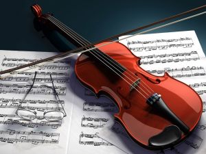 Violin and sheet music