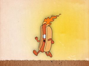 Hotdog fleeing