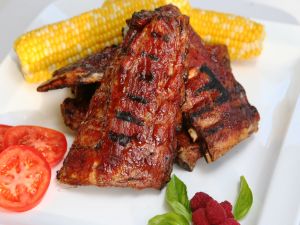 Ribs and vegetables