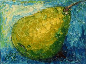 Painting of a pear