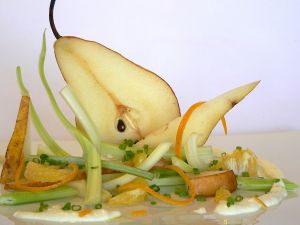Salad with pear