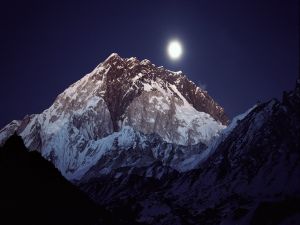 Light of the moon over the mountain