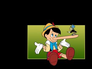 Jiminy Cricket in Pinocchio's nose