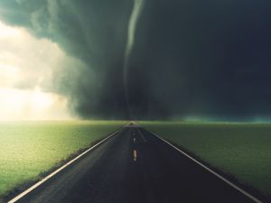 Tornado on the road