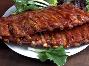 Vegetables and ribs