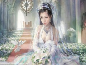 Bride in white