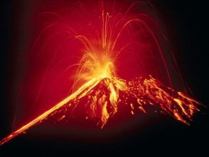 Volcano in eruption