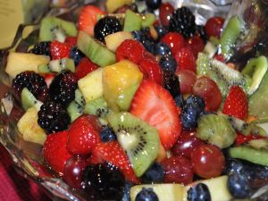 Salad with lots of red fruit