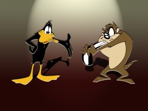 Daffy Duck and Taz