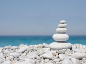 Zen stones near the sea