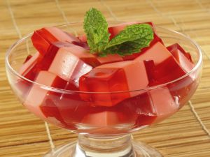 Cup with strawberry gelatin