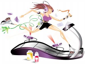 Woman on a treadmill