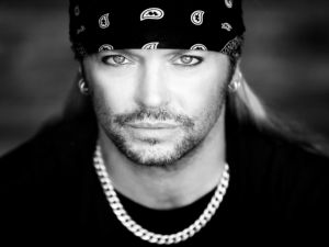 Bret Michaels in black and white
