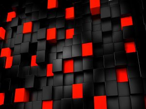 Black and red cubes