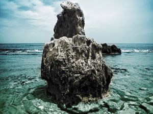 Big rock in the sea