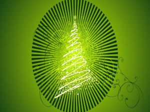 Christmas tree on a green background