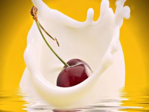 Milk with a cherry