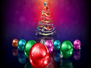 Christmas tree and colorful balls
