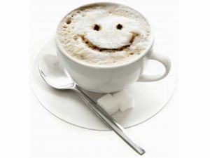 Coffee with happy face