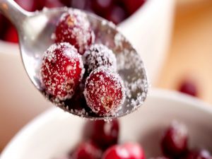 Red berries with sugar