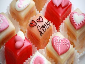 Pastries decorated with hearts