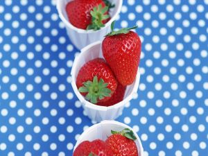 Little cups with strawberries