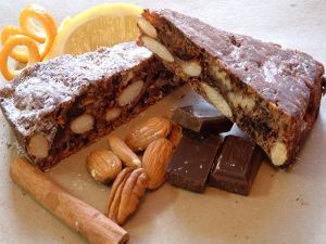 Cake with nuts and chocolate