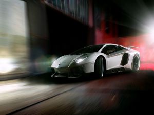 Lamborghini Aventador at night