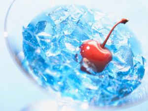 Cherry with blue ice