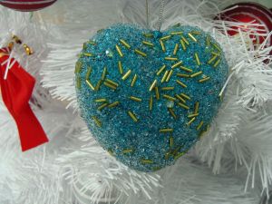 Blue heart on the Christmas tree