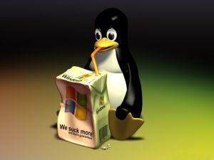 Linux drinking to Windows