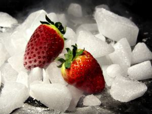Strawberries and ice