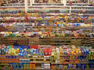 Aisles of a supermarket
