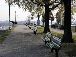 Benches in the walk