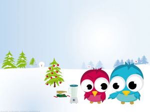 Couple of little birds celebrating the Christmas