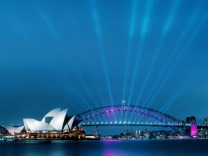 Lights on the Sydney Harbour Bridge