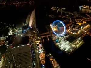 Aerial view of the city of Yokohama