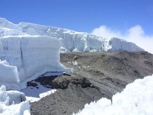 Blocks of ice on Mount Kilimanjaro